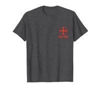 Deus Lo Vult Disfraz de Caballero templario Cruz I Deus Vult Camiseta, Hombre, Jaspeado Oscuro, 3XL