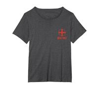 Deus Lo Vult Disfraz de Caballero templario Cruz I Deus Vult Camiseta, Mujer Tallas Grandes, Jaspeado Oscuro, 3XL Grande