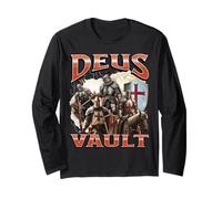 Deus Vault Funny Offensive Knight Meme Bootleg Gráfico Manga Larga
