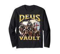 Deus Vault Funny Offensive Knight Meme Bootleg Gráfico Manga Larga