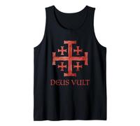 Deus Vult Camiseta Caballeros Templarios Cruzados Cruzada Camiseta sin Mangas