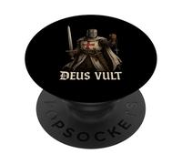 Deus Vult - Catholic Knight Templar PopSockets PopGrip Adhesivo