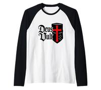 ¡Deus Vult! - Católico Cristiano Guerrero de Cristo Camiseta Manga Raglan