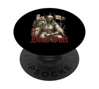 Deus Vult - Rey Balduino IV de Jerusalén - Cruzados PopSockets PopGrip Adhesivo