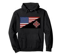 Deus Vult - Sudadera con Capucha, Bandera Americana, Cruz de Jerusalén, Patriota Sudadera con Capucha