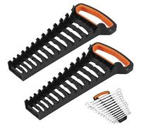 Deuson 2 soportes para llaves métricas SAE de plástico, 2 unidades, capacidad total 24 llaves para guardar métricas de 8 mm-19 mm