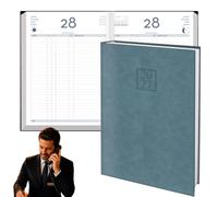 Deusto Libro de Reservas Restaurante 2027, Agenda Reservas Profesional para Hostelería, Hoteles y Cafeterías, 2 Páginas por Día para Comida, Cena, Tapa Dura, 19,5 x 26,5 cm Dietario Reservas (Azul)