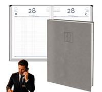 Deusto Libro de Reservas Restaurante 2027, Agenda Reservas Profesional para Hostelería, Hoteles y Cafeterías, 2 Páginas por Día para Comida, Cena, Tapa Dura, 19,5 x 26,5 cm Dietario Reservas (Gris)
