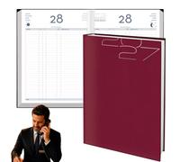 Deusto Libro de Reservas Restaurante 2027, Agenda Reservas Profesional para Hostelería, Hoteles y Cafeterías, 2 Páginas por Día para Comida, Cena, Tapa Dura, 19,5 x 26,5 cm Dietario Reservas (Burdeos)