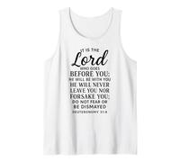 Deuteronomio 31:8 El Señor va Delante de ti Verso de la Biblia Fe Camiseta sin Mangas