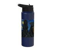 Deutscher Jagdterrier Perro Van Gogh Noche estrellada Stainless Steel Insulated Water Bottle
