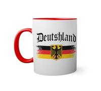 deutshland football fussball coat of arms Taza de color roja con mango a juego taza 330ml