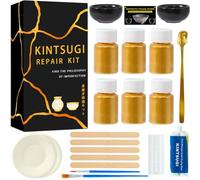 deuvuo Kintsugi Juego de reparación de Kintsugi, juego de reparación japonés dorado para revivir fácilmente su cerámica rota, porcelana, taza, cuenco, vidrio, jarrón - Kintsugi Kit de reparación para