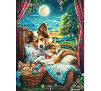 Deux Loups Dans le Lit Cosy Puzzle 500 Piezas Cartón Grueso para Adultos Y Adolescentes Mitos Animal Planta Calmar La Mente Entretenimiento Casero Regalo Ideal 500 PCS