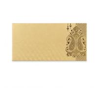 DEV SANKET Ivory Shagun Money Envelopes with Gold Floral Corner Design for Weddings, Festivals & Cash Gifting - Pack of 5