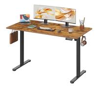 DEVAISE Escritorio Elevable Eléctrico,Mesa Regulable Rltura 140 x 70cm con 3 Memorias,Mesa de Oficina con Panel Inteligente en Casa con Tablero Ensamblado, Marrón Rústico
