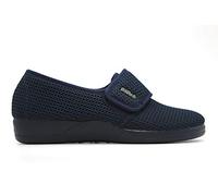 DeValverde - 1160- Zapatillas de casa con Velcro, de Rejilla, Ancho Especial, Suela Antideslizante, cuña Baja, para: Mujer Color: Marino Talla:35