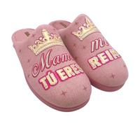 DeValverde - 1178 Zapatillas de Casa Mujer con Mensaje “Mamá Tú Eres Mi Reina” | Pantuflas, Babuchas, Zapatillas Cuña, Chilenas de Casa Cómodas y Antideslizantes MUJER color: SALMÓN talla: 36