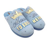 DeValverde - 1178 Zapatillas de Casa Mujer con Mensaje “Mamá Tú Eres Mi Reina” | Pantuflas, Babuchas, Zapatillas Cuña, Chilenas de Casa Cómodas y Antideslizantes MUJER color: DUCADOS talla: 40
