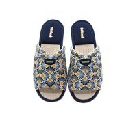 DeValverde - Zapatilla de IR por casa Destalonada,cuña,Suela de Goma,Dedos Fuera,Antideslizante,Slipper para: Mujer Color: Marino Talla:37