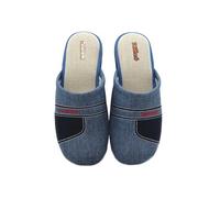 DeValverde - Zapatillas de IR por casa,Destalonada,Dedos Cubiertos,Suela Antideslizante,cuña,Tela,Slipper,Zueco, para: Hombre Color: Tejano Talla:39