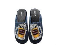 DeValverde - Zapatillas de IR por casa,Destalonada,Dedos Cubiertos,Suela de Goma Antideslizante,Plana,Cerveza para: Hombre Color: Marino Talla:39