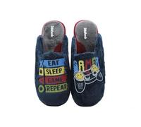 DeValverde - Zapatillas de IR por casa,Destalonada,Dedos Cubiertos,Suela de Goma Antideslizante,Plana,Gamer para: Hombre Color: Marino Talla:44