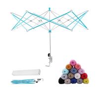 Devanadora de hilo, devanadora de hilo tipo paraguas para crochet, devanadora de madejas y madejas hecha a mano de 26", soporte de tejido rápido de hilo multiusos para líneas de bobinado, cuerdas, sop