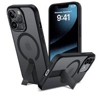 DEVASO Funda Magnética iPhone 12/12 Pro con Metal Kickstand, Compatible con MagSafe, Carcasa Mate de Protección Militar Invisible Ajustable Soporte, Protección la Antigolpes Carcasa, Negro