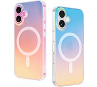 DEVASO Funda Magnética para iPhone 16 6,1 Pulgadas Compatible con MagSafe Carga Inalámbrica, Carcasa Antigolpes Translúcida Mate Respaldo, Efecto de Iridiscente Fina Antihuellas Case