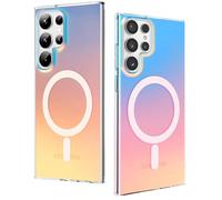 DEVASO Funda Magnética para Samsung Galaxy S24 Ultra, Compatible con MagSafe Carga Inalámbrica, Carcasa Antigolpes Translúcida Mate Respaldo, Efecto de Iridiscente Fina Antihuellas Case