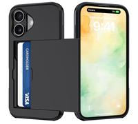 DEVASO Funda para iPhone 17 con Tarjetero, Silicona Cuatro Esquinas Anti-Caídas TPU de Cartera para Porta Tarjetas Carcasa Airbag Anti Arañazos Case, Ranura Oculta Deslizante, Negro