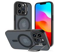 DEVASO Funda Soporte para iPhone 12 Pro, Compatible con MagSafe, Magnética Carcasa con Soporte de Cámara Ajustable Incorporado Translúcido Mate Grado Militar Antigolpes Resistente Caso, Negro