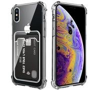 DEVASO Transparente Silicona Funda para iPhone 13 Pro MAX con Tarjetero Cuatro Esquinas Anti-Caídas TPU de Cartera para Porta Tarjetas Carcasa Airbag Anti Arañazos Case
