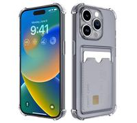 DEVASO Transparente Silicona Funda para iPhone 13 Pro MAX con Tarjetero Cuatro Esquinas Anti-Caídas TPU de Cartera para Porta Tarjetas Carcasa Airbag Anti Arañazos Case