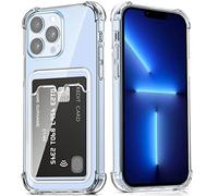 DEVASO Transparente Silicona Funda para iPhone 13 Pro MAX con Tarjetero Cuatro Esquinas Anti-Caídas TPU de Cartera para Porta Tarjetas Carcasa Airbag Anti Arañazos Case