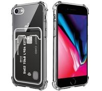DEVASO Transparente Silicona Funda para iPhone 13 Pro MAX con Tarjetero Cuatro Esquinas Anti-Caídas TPU de Cartera para Porta Tarjetas Carcasa Airbag Anti Arañazos Case