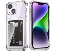 DEVASO Transparente Silicona Funda para iPhone 14 Pro MAX con Tarjetero Cuatro Esquinas Anti-Caídas TPU de Cartera para Porta Tarjetas Carcasa airbag Anti Arañazos Case