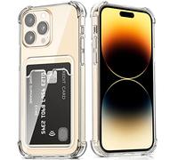 DEVASO Transparente Silicona Funda para iPhone 14 Pro MAX con Tarjetero Cuatro Esquinas Anti-Caídas TPU de Cartera para Porta Tarjetas Carcasa Airbag Anti Arañazos Case