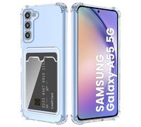 DEVASO Transparente Silicona Funda para Samsung Galaxy A55 5G con Tarjetero Cuatro Esquinas Anti-Caídas TPU de Cartera para Porta Tarjetas Carcasa Airbag Anti Arañazos Case