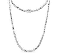 DEVATA Collar de cadena ovalada de plata de ley 925 Bali de 5 mm con hueso de dragón Tulang Naga/Borobudur/Paddy DBT5735 BYT5735 WHT5735, 20" Length, Plata esterlina, Sin piedra preciosa