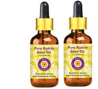 Deve Herbes Aceite de semilla de rábano puro (Raphanus sativus) no pegajoso, no grasoso, para piel, cabello, masaje y uso de bricolaje, 100 ml x 2 con gotero de vidrio