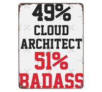 Developer Gift Metal Sign Cloud Architect Lightweight Easy Hang Wall Decor for Dorm Apartment Office 8 X 12 in