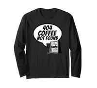 Developer Sysadmin Tech 404 Coffee Not Found Error Manga Larga