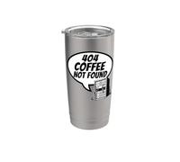 Developer Sysadmin Tech 404 Coffee Not Found Error Vaso térmico de acero inoxidable de doble pared
