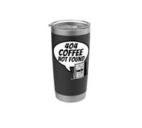 Developer Sysadmin Tech 404 Coffee Not Found Error Vaso térmico de acero inoxidable de doble pared