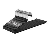 devesanter 20 perchas de metal con extremo abierto y revestimiento antideslizante, ahorran espacio, perchas multifuncionales para pantalones, bufandas, vaqueros, toallas (negro)