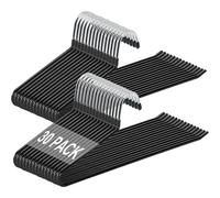 devesanter 30 perchas de metal con extremo abierto y revestimiento antideslizante, ahorran espacio, perchas multifuncionales para pantalones, vaqueros, toallas, bufandas (negro)