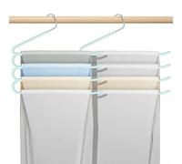 Devesanter Perchas antideslizantes de acero inoxidable que ahorran espacio, ahorran espacio para pantalones, jeans, bufandas, colgar (3 unidades), color verde