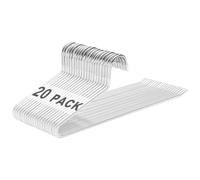 devesanter Perchas para pantalones, 20 unidades, de metal, abiertas para ahorrar espacio, perchas multifuncionales para pantalones, vaqueros, toallas, bufandas (blanco)
